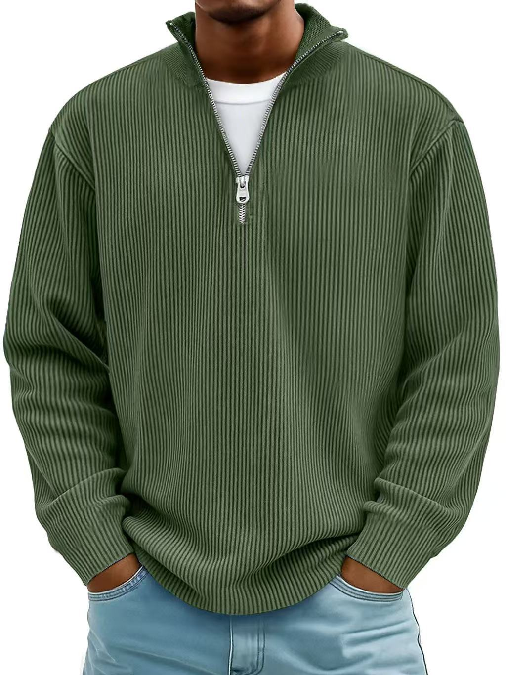 Evan | Modern Ribbed Half-Zip Sweater