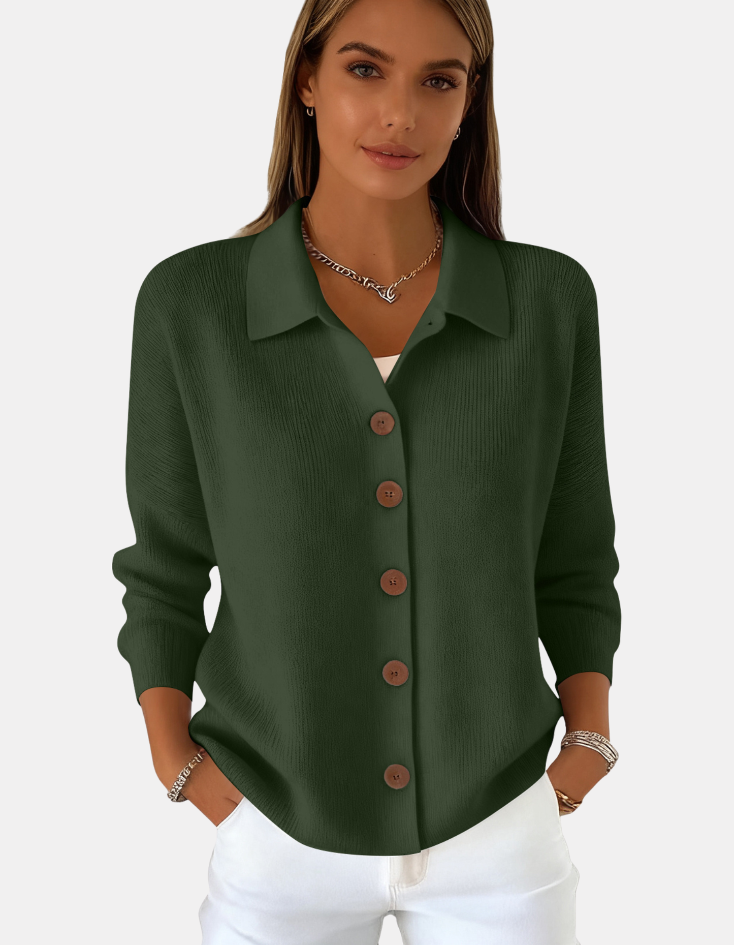 Elodie | Soft Knit Button Blouse