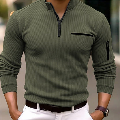 Aiden | Ribbed Half-Zip Pullover