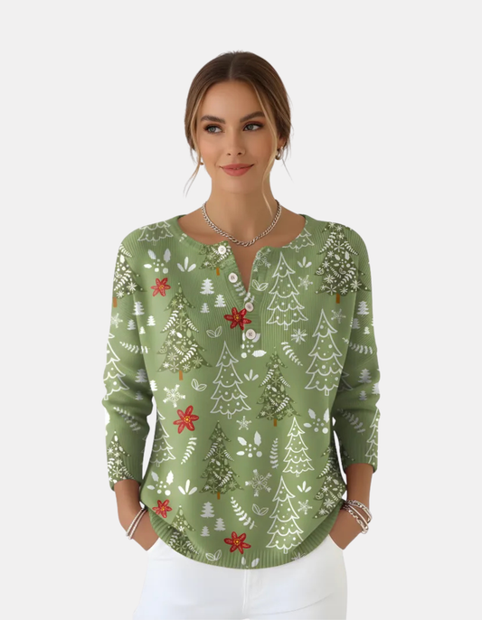 Holly | Festive Button Holiday Sweater