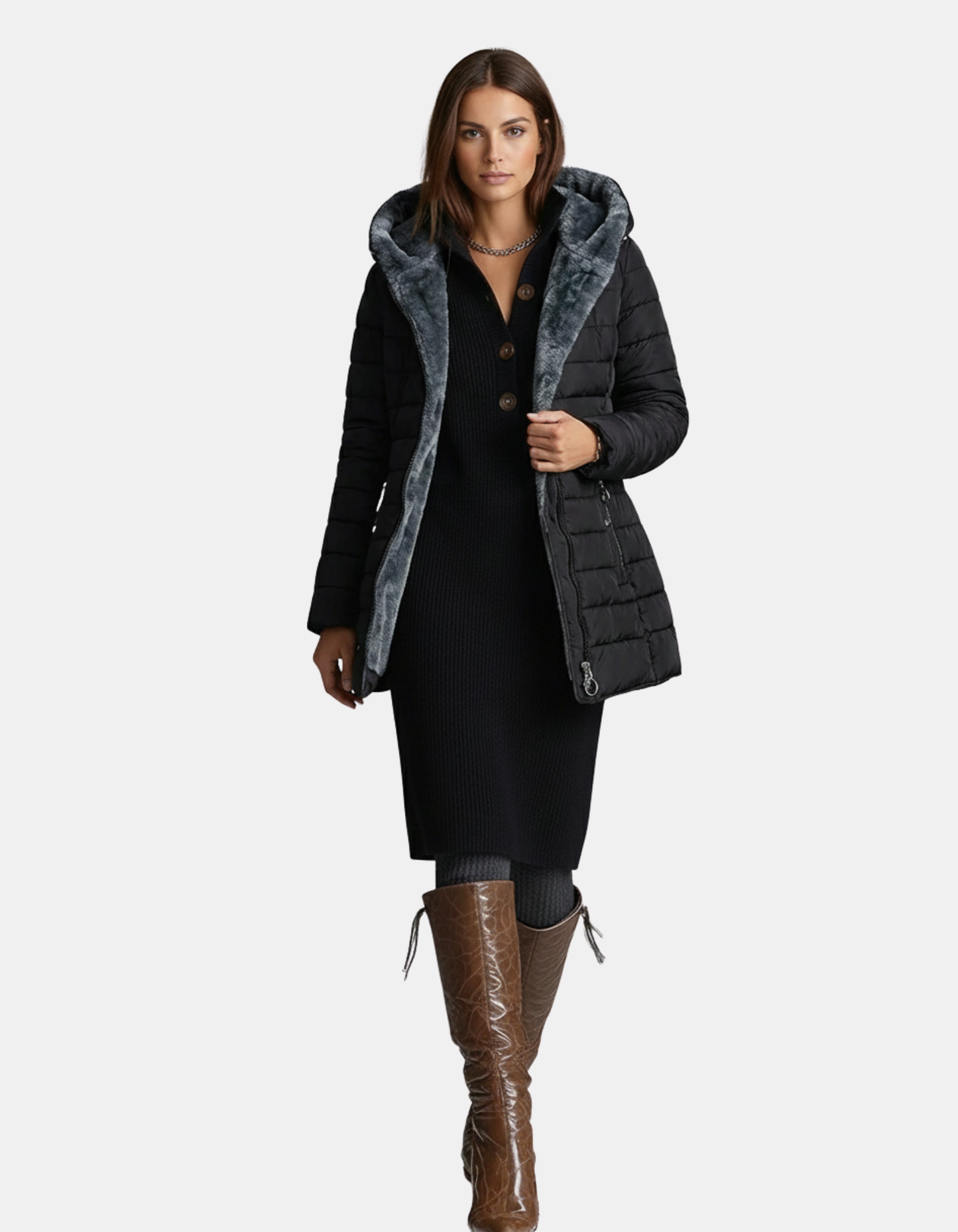 Marilyn | Slim-Fit Fur-Lined Winter Coat