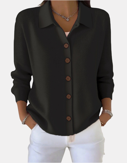 Elodie | Soft Knit Button Blouse