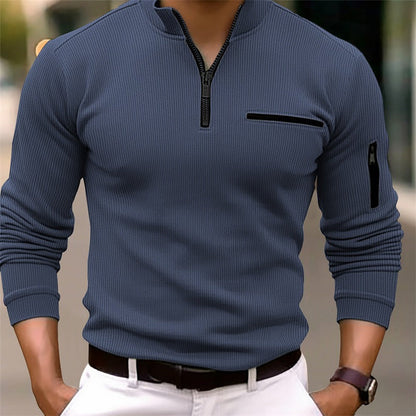 Aiden | Ribbed Half-Zip Pullover