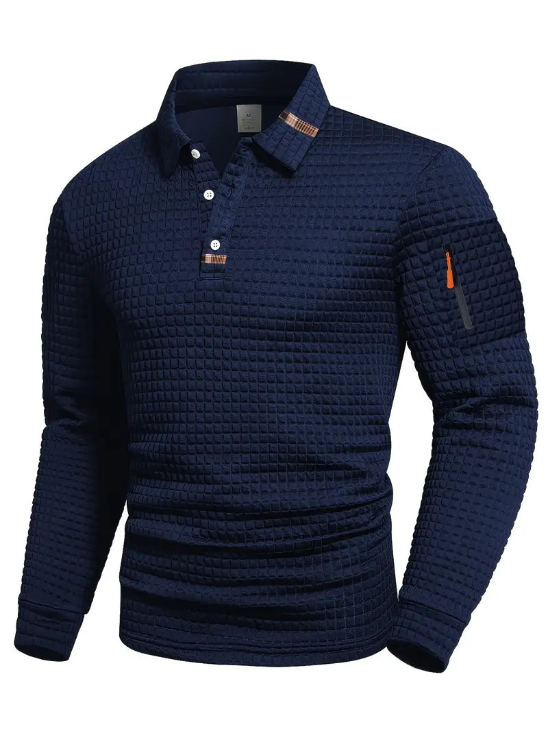Logan | Textured Long-Sleeve Polo