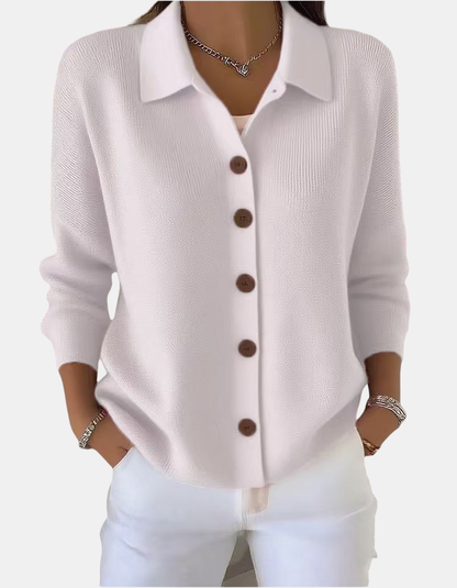 Elodie | Soft Knit Button Blouse