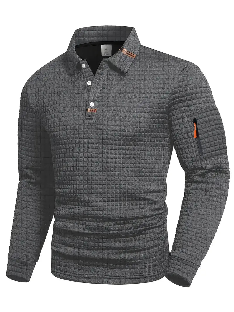 Logan | Textured Long-Sleeve Polo