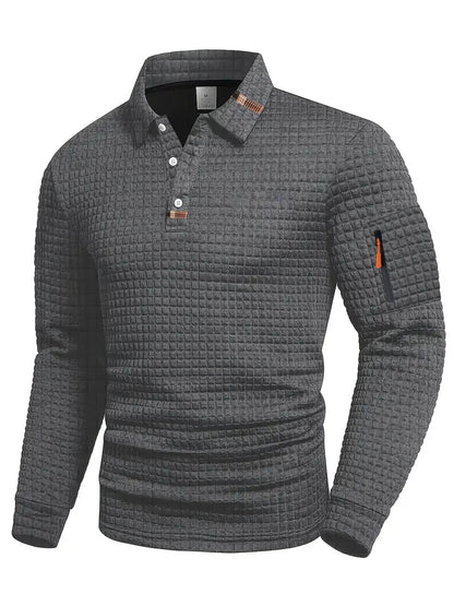 Logan | Textured Long-Sleeve Polo