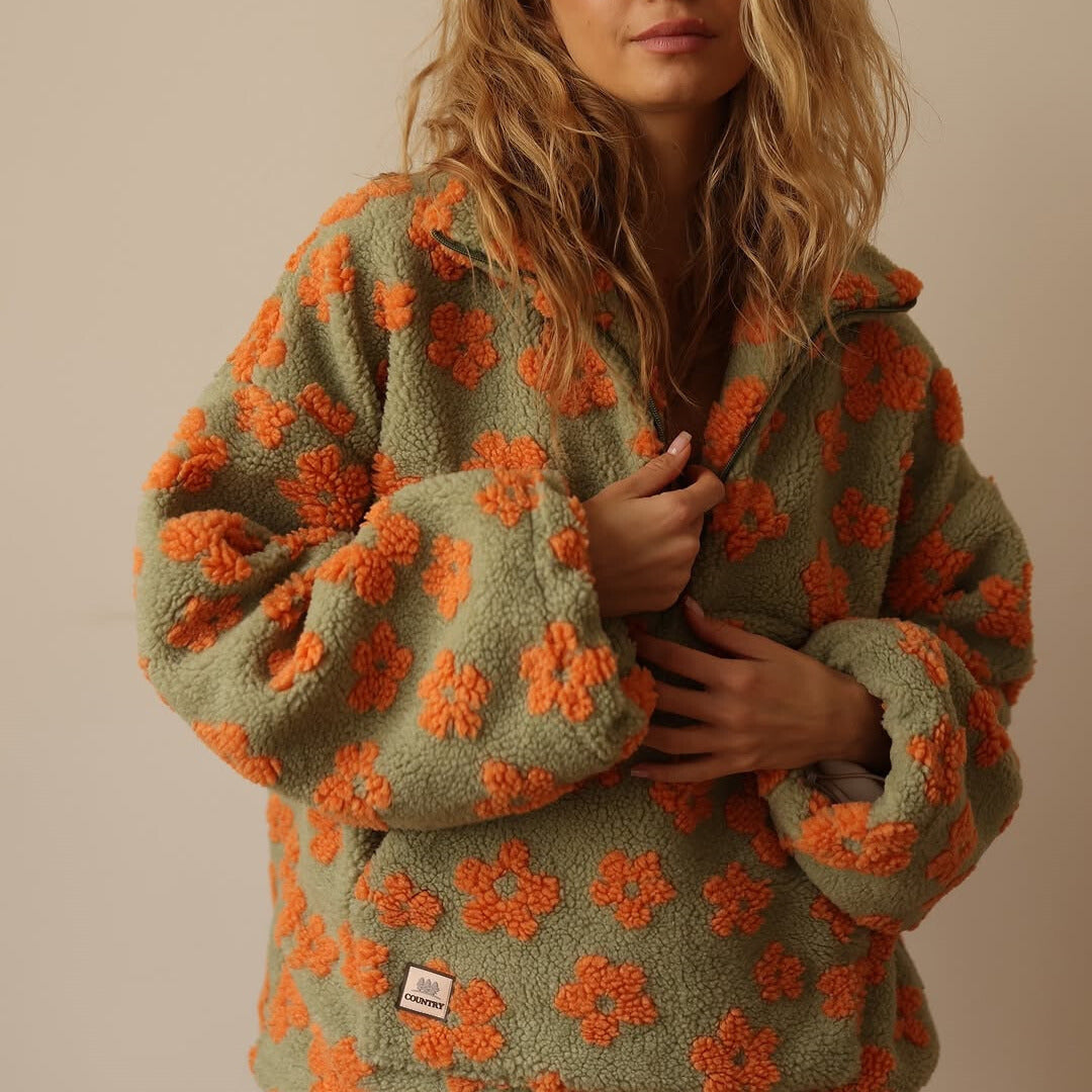 Maribel | Bohemian Fleece Half-Zip