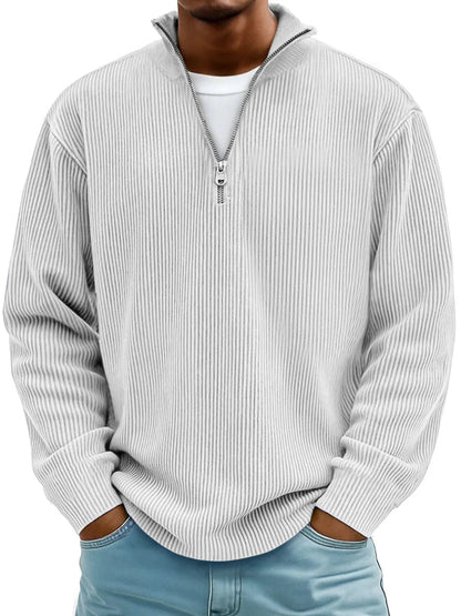 Evan | Modern Ribbed Half-Zip Sweater