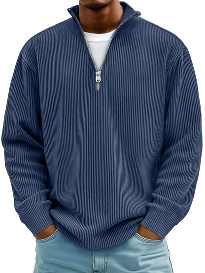 Evan | Modern Ribbed Half-Zip Sweater