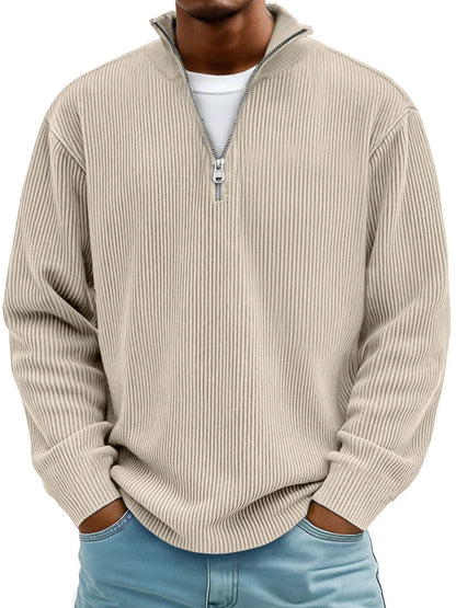 Evan | Modern Ribbed Half-Zip Sweater