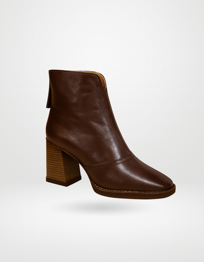 Elara | Mid-Height Leather Ankle Boots