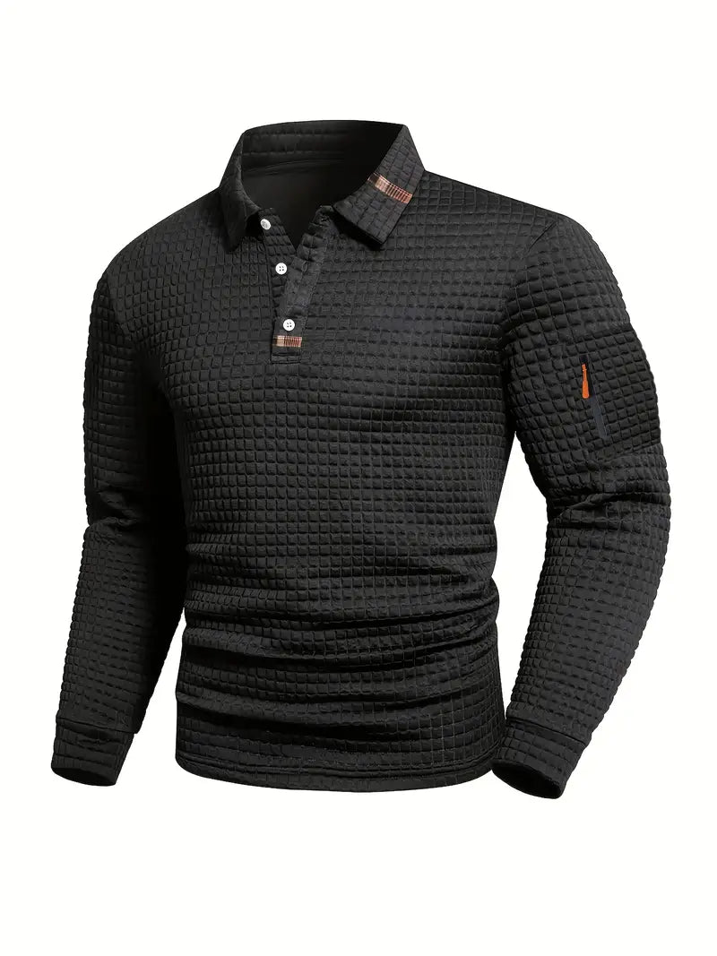 Logan | Textured Long-Sleeve Polo