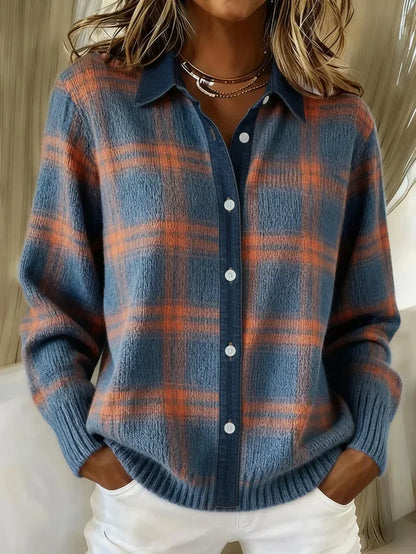 Marisol | Soft Plaid Button Cardigan