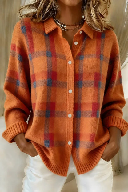 Marisol | Soft Plaid Button Cardigan