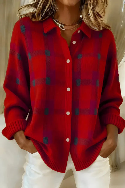 Marisol | Soft Plaid Button Cardigan
