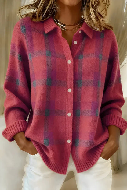 Marisol | Soft Plaid Button Cardigan